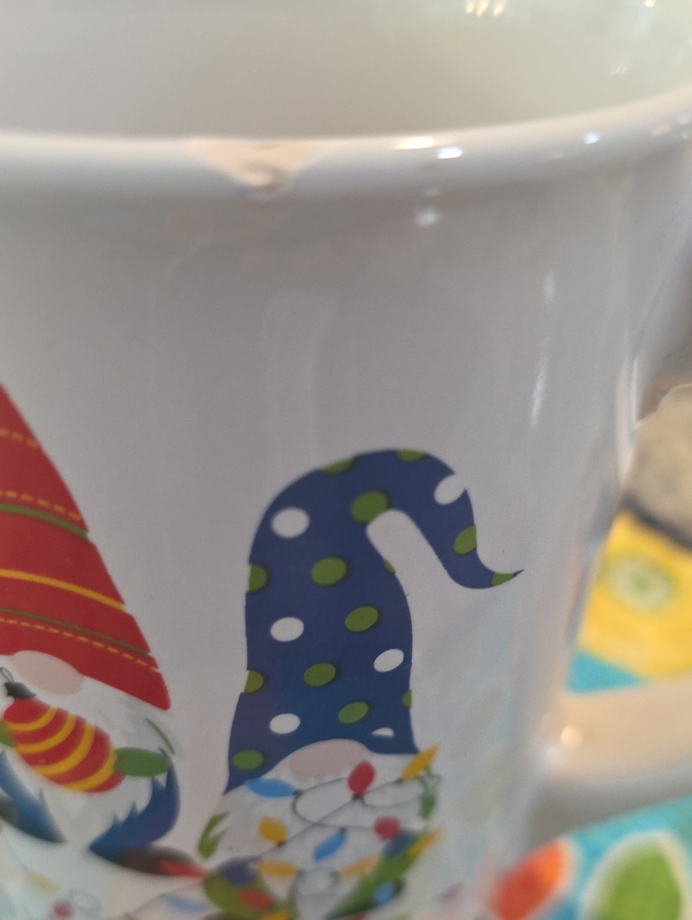 Hanging with My Gnomies White Holiday Ceramic Coffee Mug - Picture 4 of 4